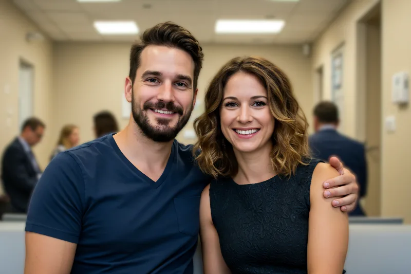 pareja sonriendo con carillas dentales - Diseño de Sonrisa - Clinica Dental Jardines